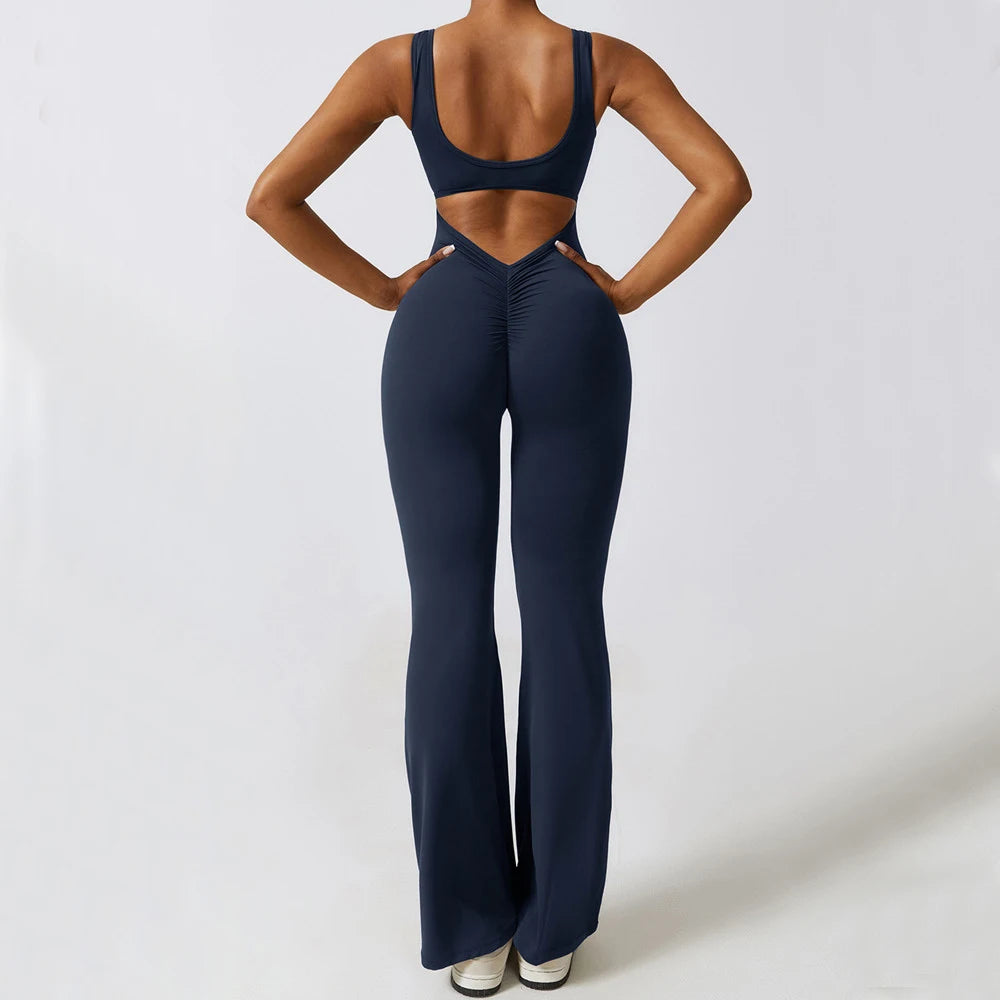 Backless Flare Jumpsuit